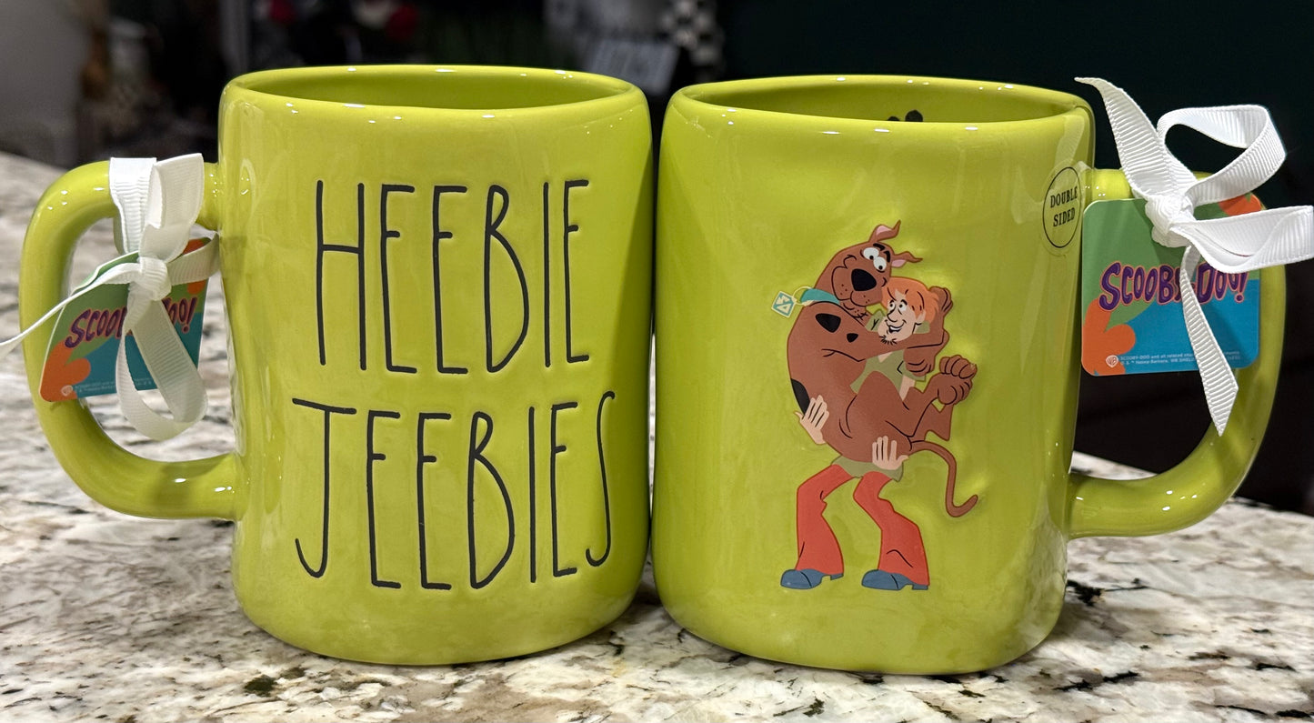 New Rae Dunn x Scooby Doo green ceramic coffee mug HEEBIE JEEBIES