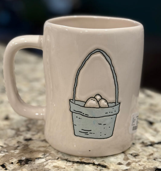 New Rae Dunn ceramic double sided Easter coffee mug PEEP PEEP