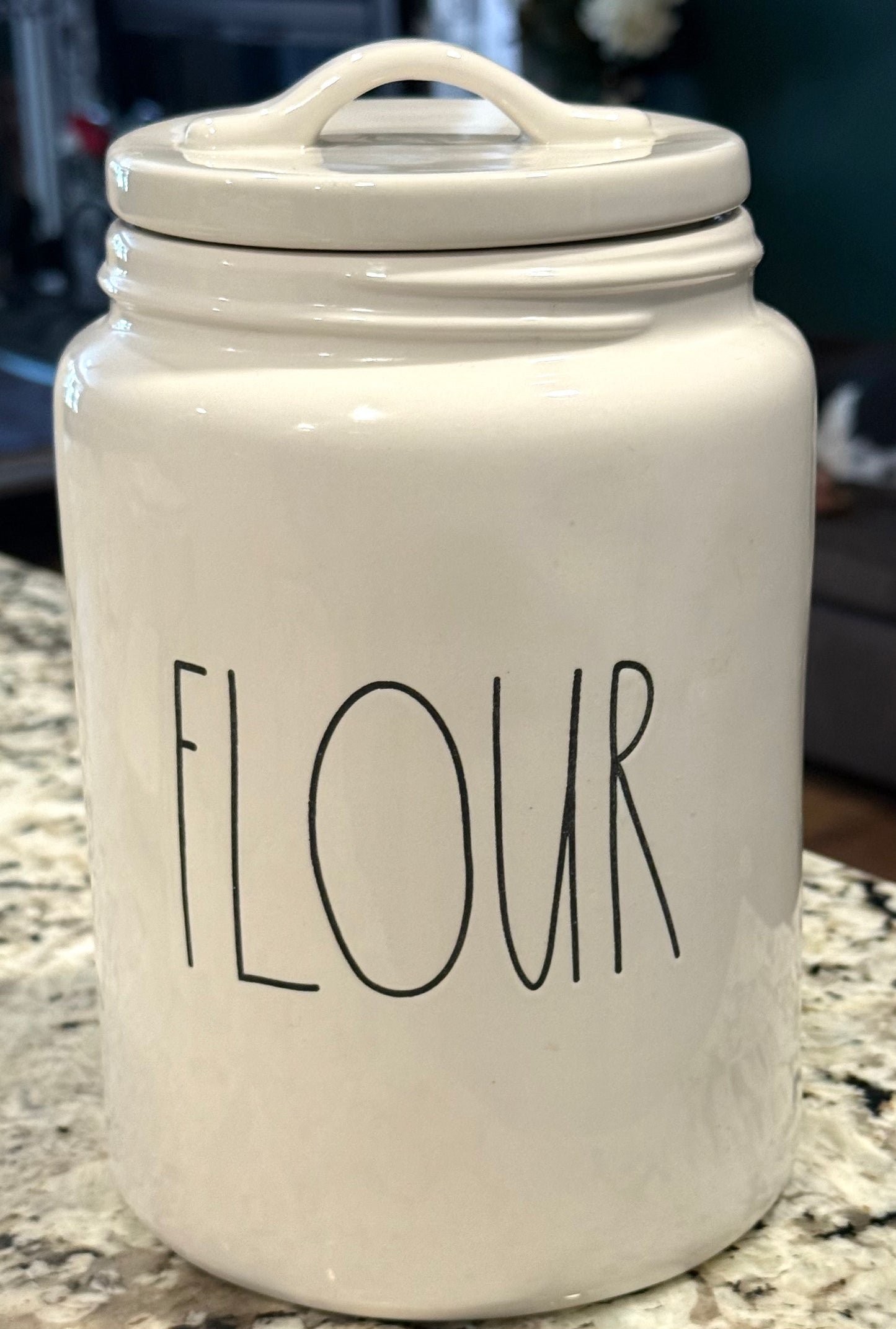 Rae Dunn 8” FLOUR flat lid ceramic canister