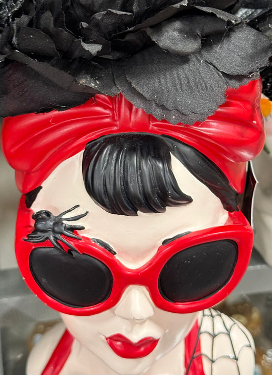 New 10x5 Bella Lux black floral Halloween trsin girl decor head piece