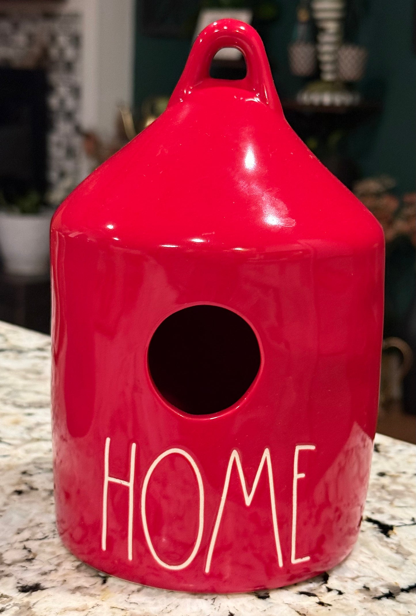 New Rae Dunn red ceramic birdhouse HOME