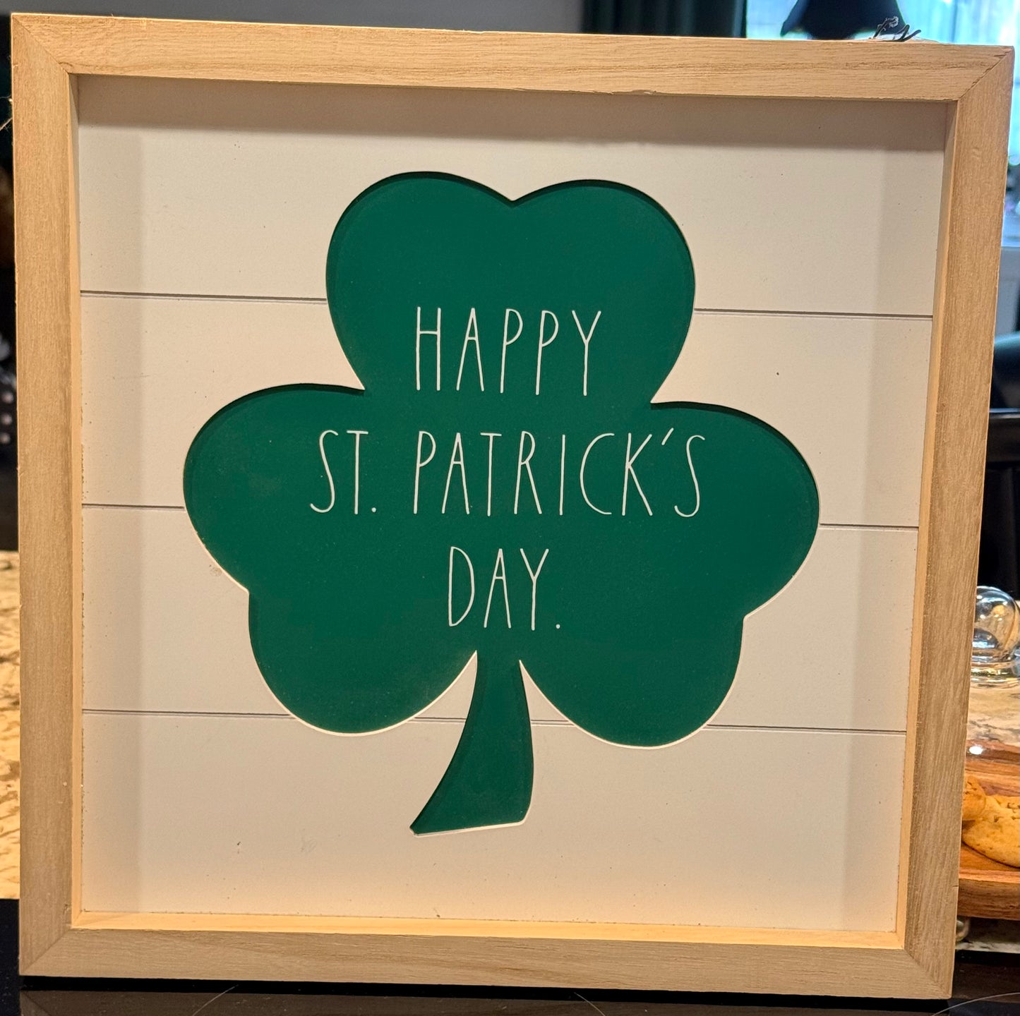 New Rae Dunn St. Patrick’s Day wood clover sign HAPPY ST. PATRICK’S DAY