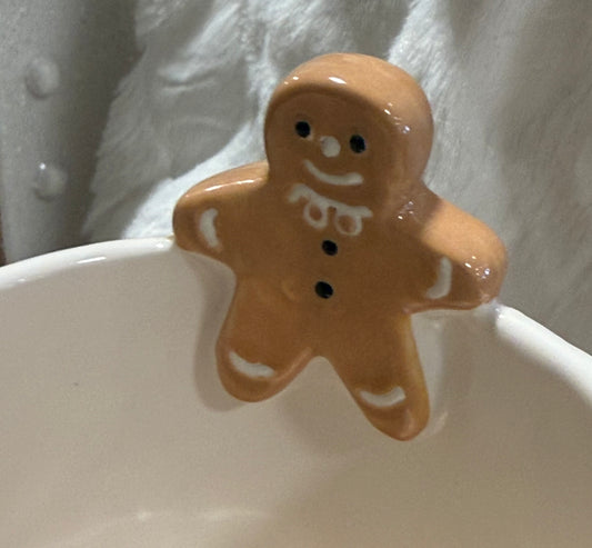 New Rae Dunn Christmas HOT COCOA gingerbread man ceramic mug