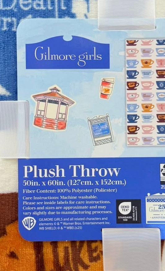 New 50x60 Sherpa lined Gilmore girls throw blanket bedding coffee mug print