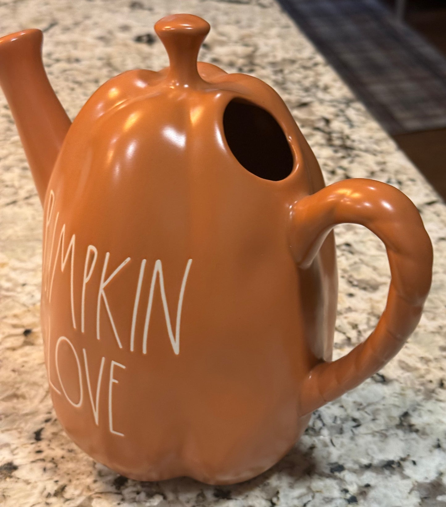 New Rae Dunn fall ceramic watering can PUMPKIN LOVE vase