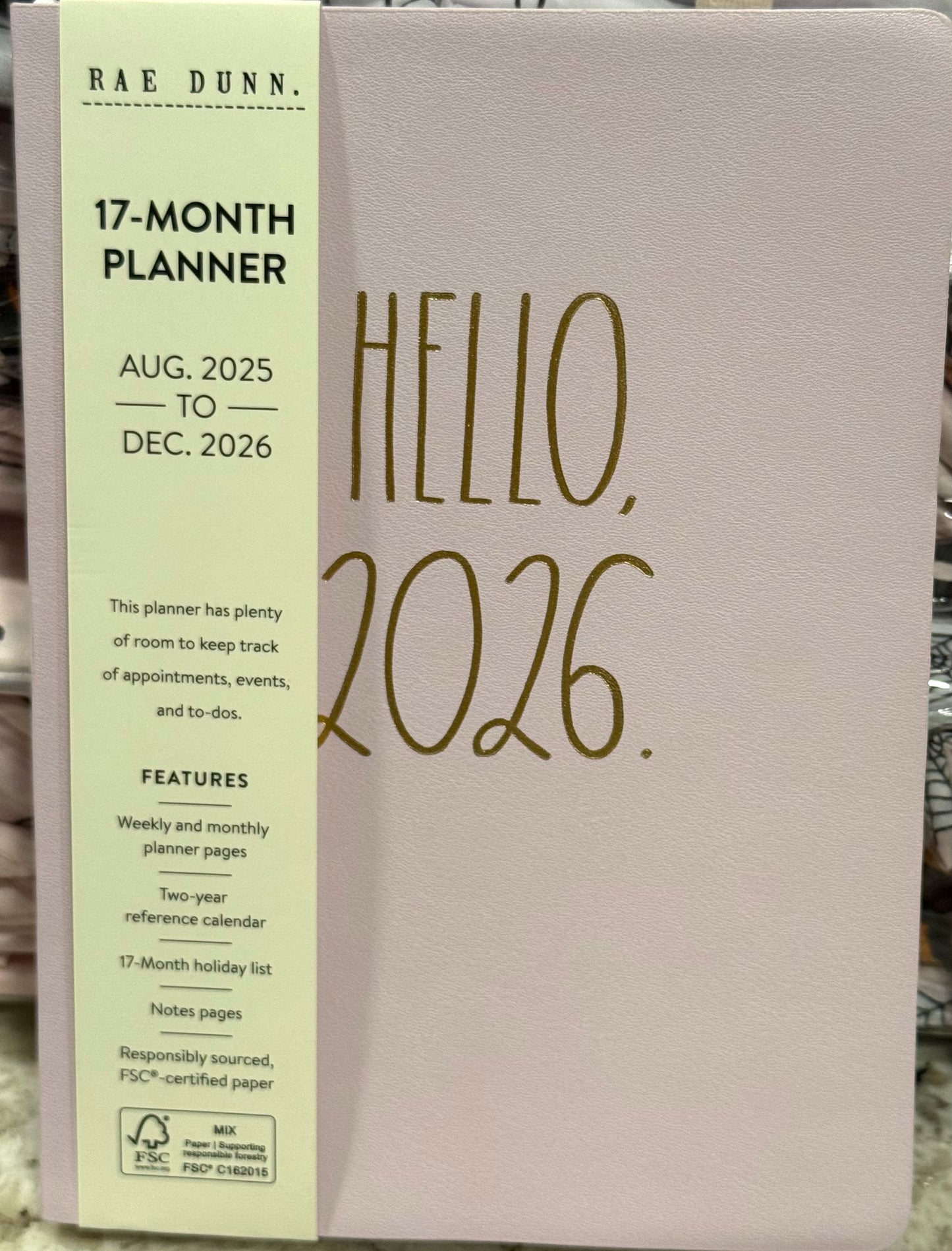 New Rae Dunn pink 2026 softback planner 5x7