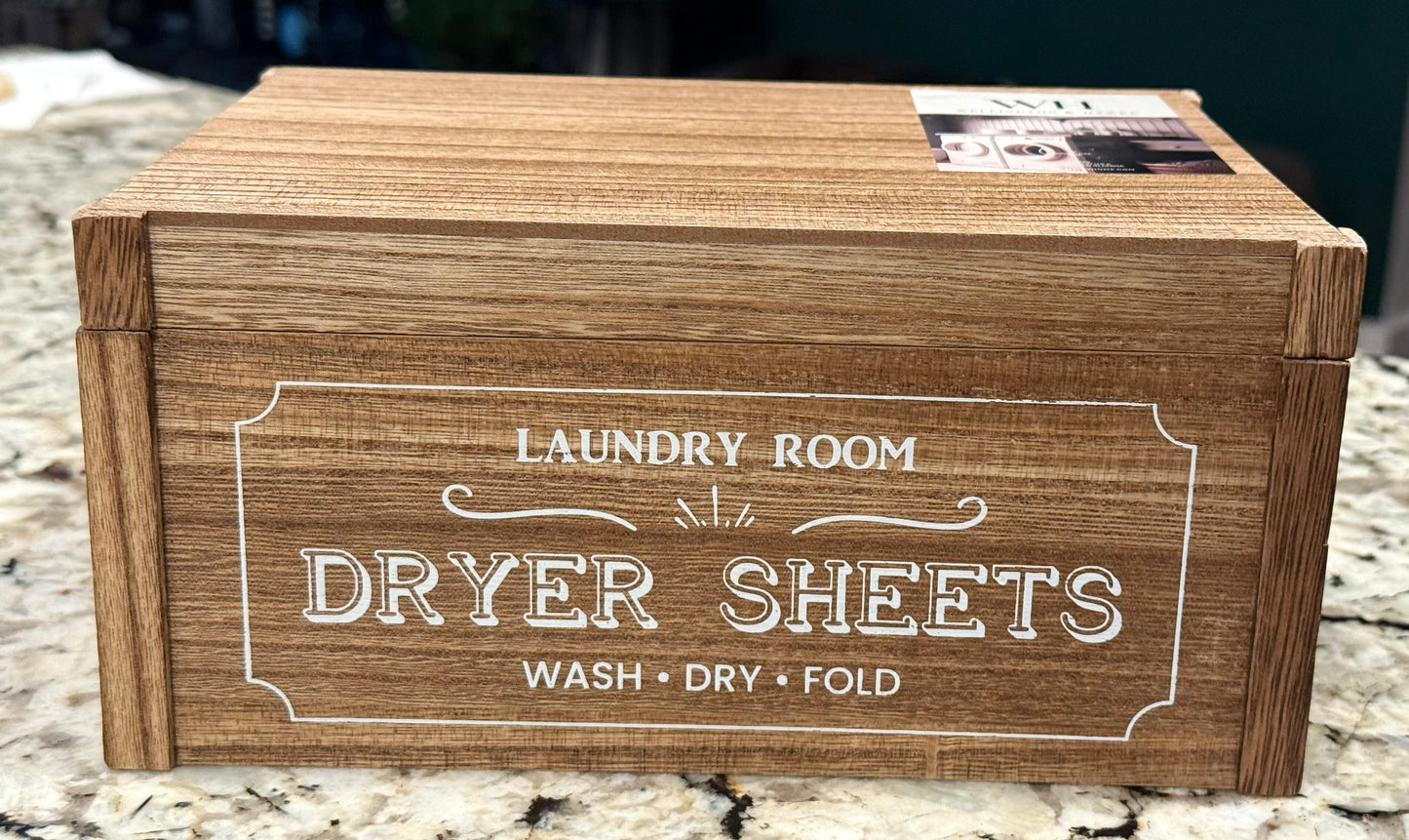 New wood hinge close DRYER Sheet laundry 🧺 room storage