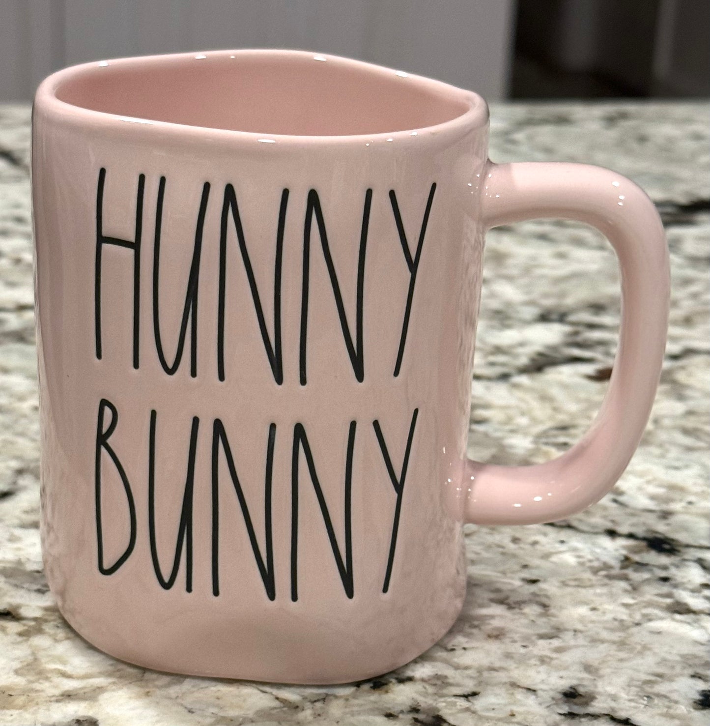 Rae Dunn pink ceramic coffee mug HUNNY BUNNY