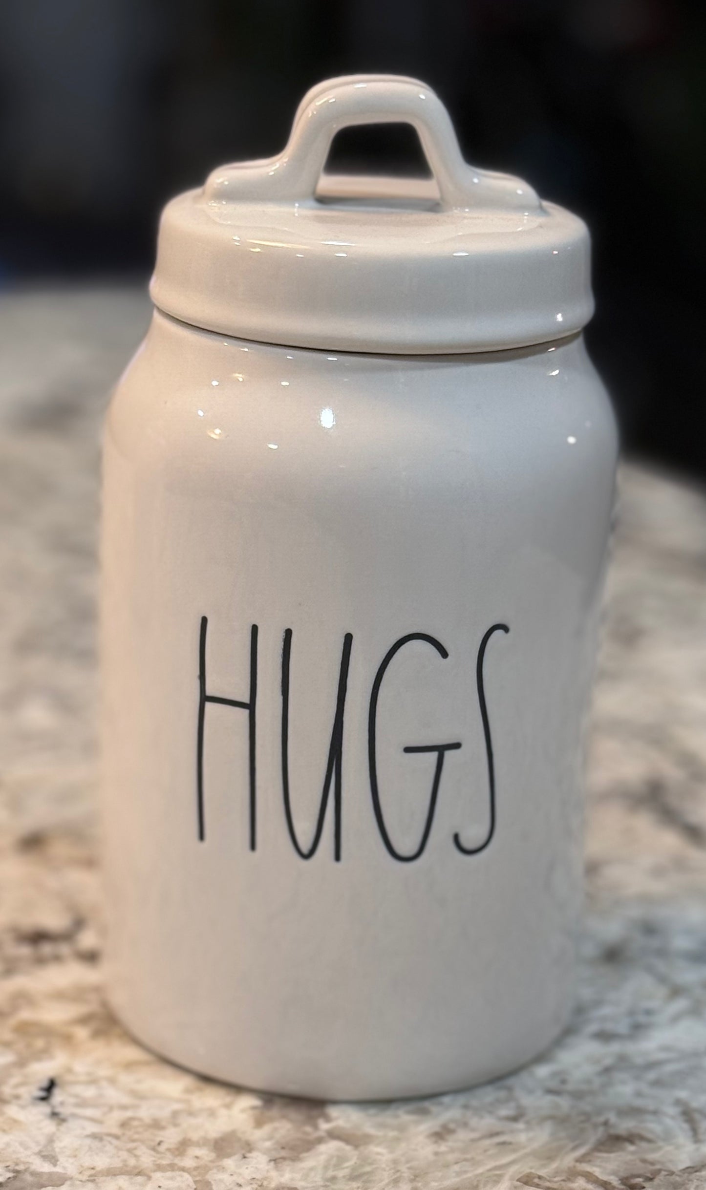 Rae Dunn white ceramic HUGS canister