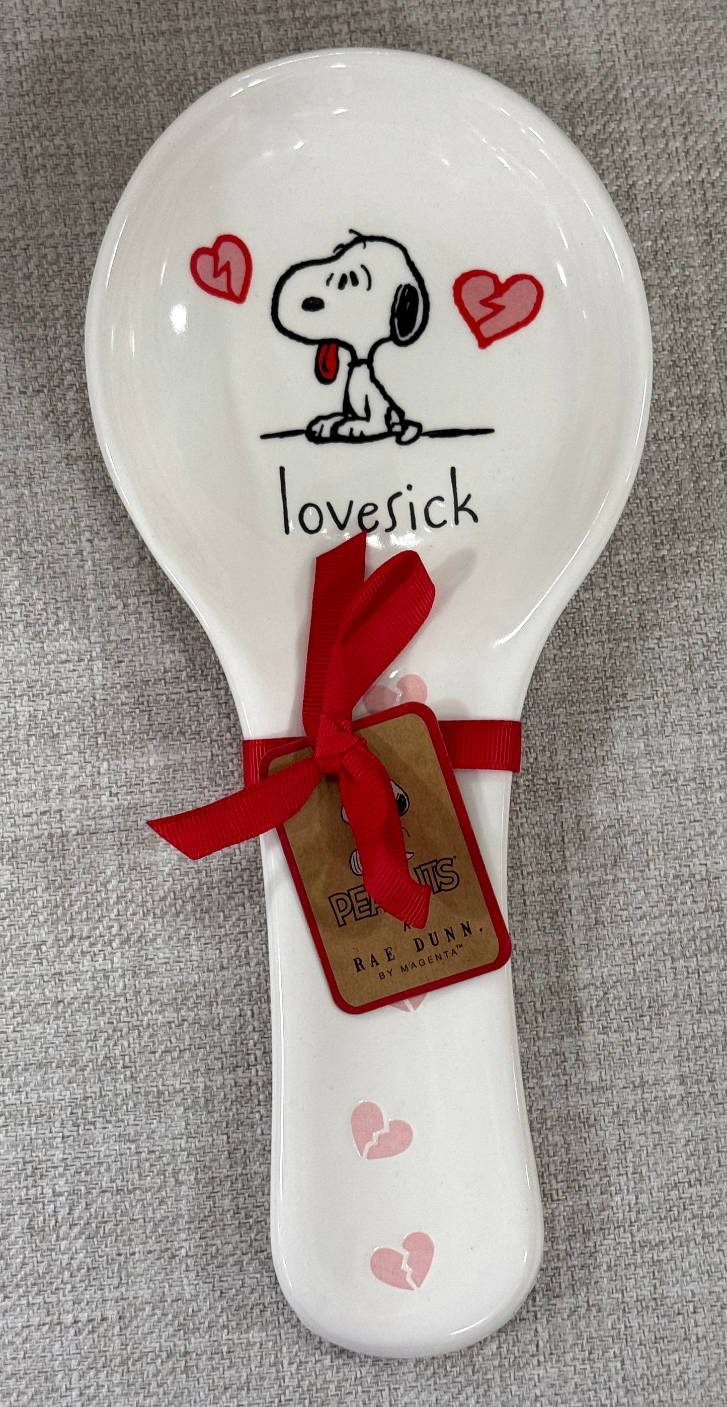 New Rae Dunn x Peanuts Snoopy ceramic spoon rest valentines decor