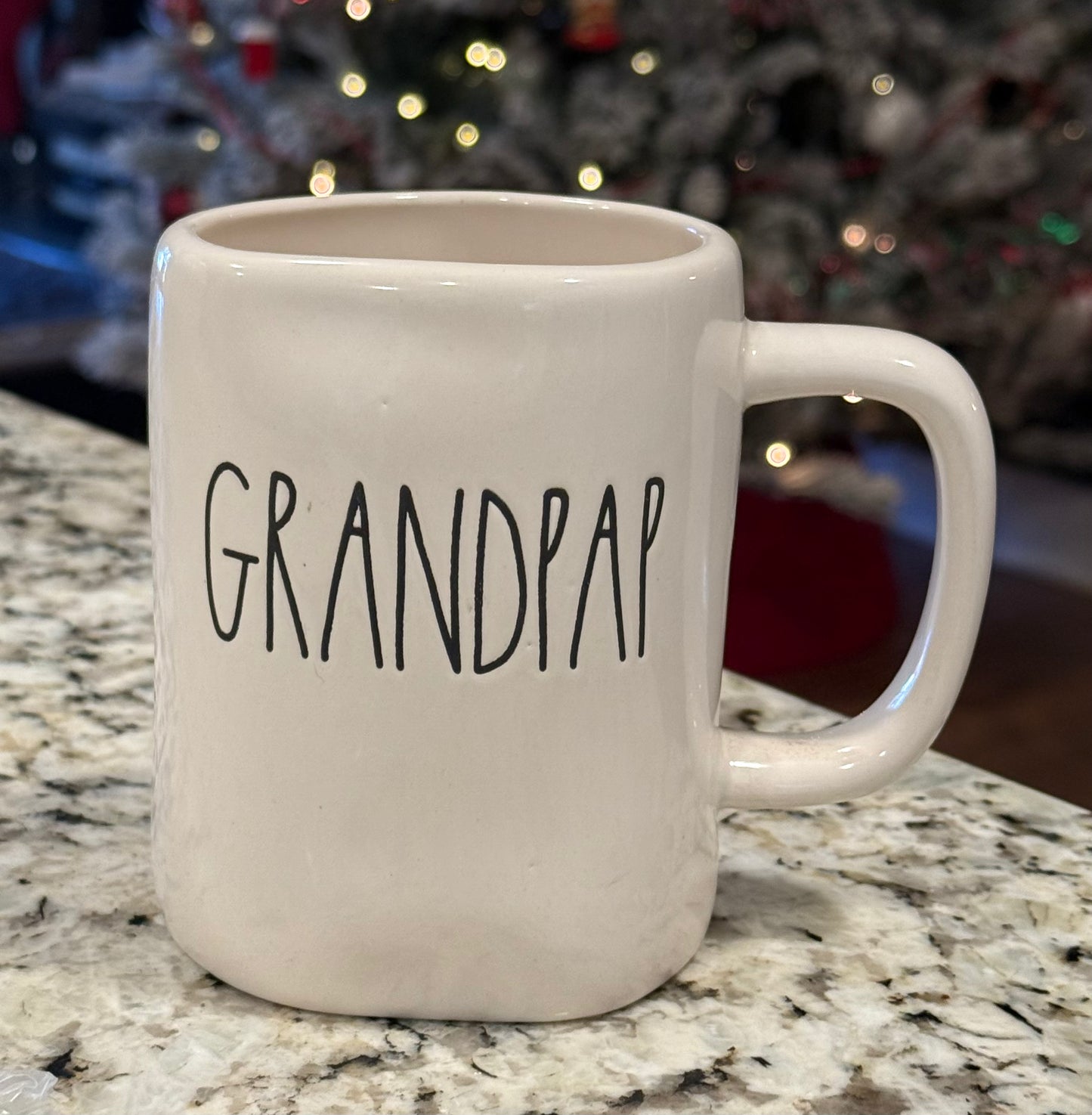 New Rae Dunn white ceramic coffee mug GRANDPAP