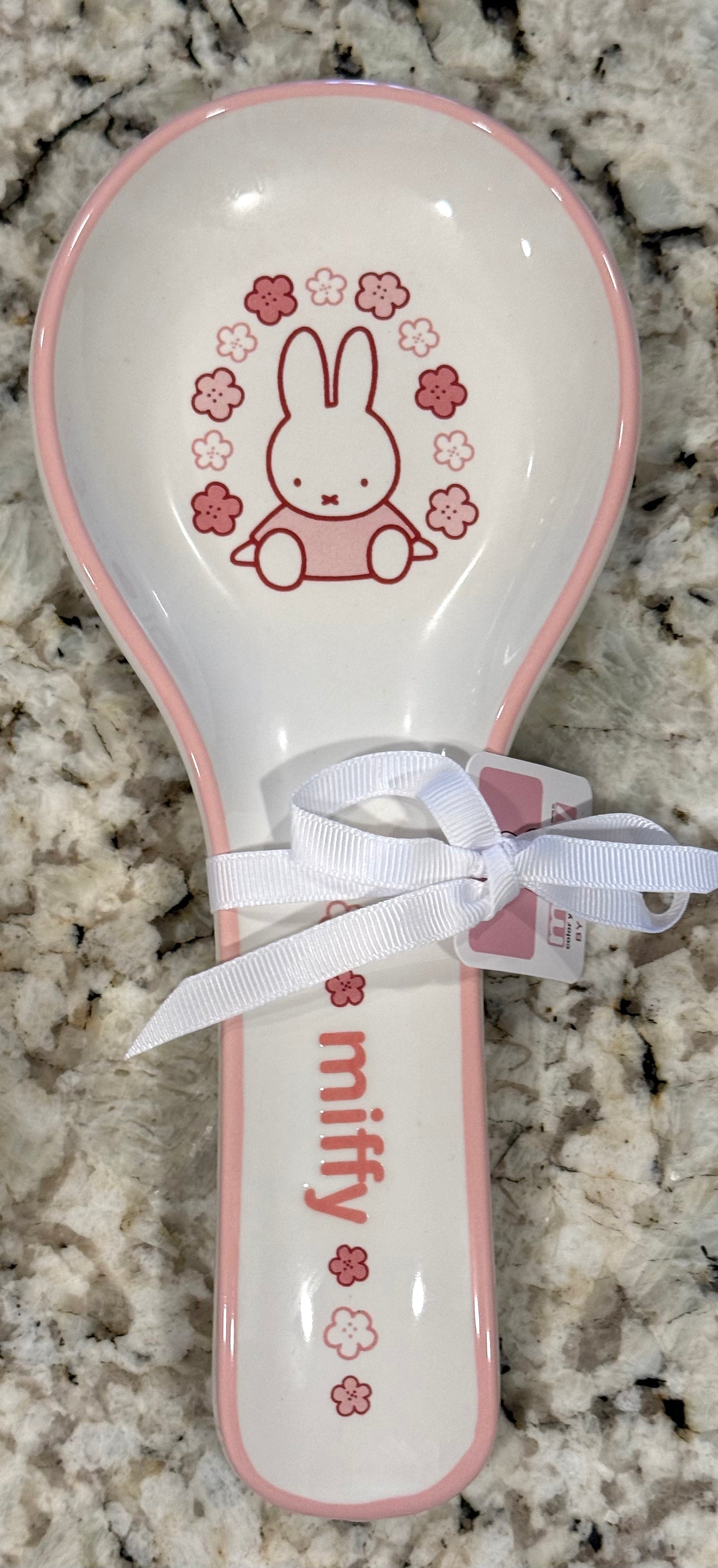 New Miffy by Magenta Easter white and pink ceramic floral spoon rest-style 2