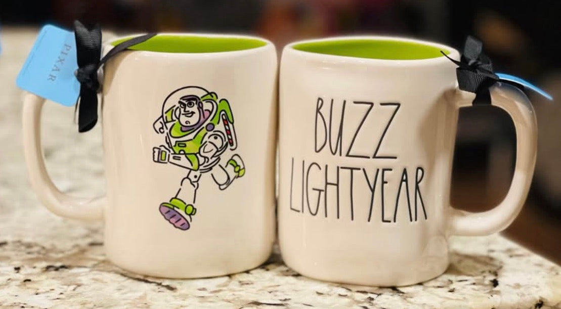 New Rae Dunn x Pixar’s Toy Story white ceramic coffee mug BUZZ LIGHTYEAR