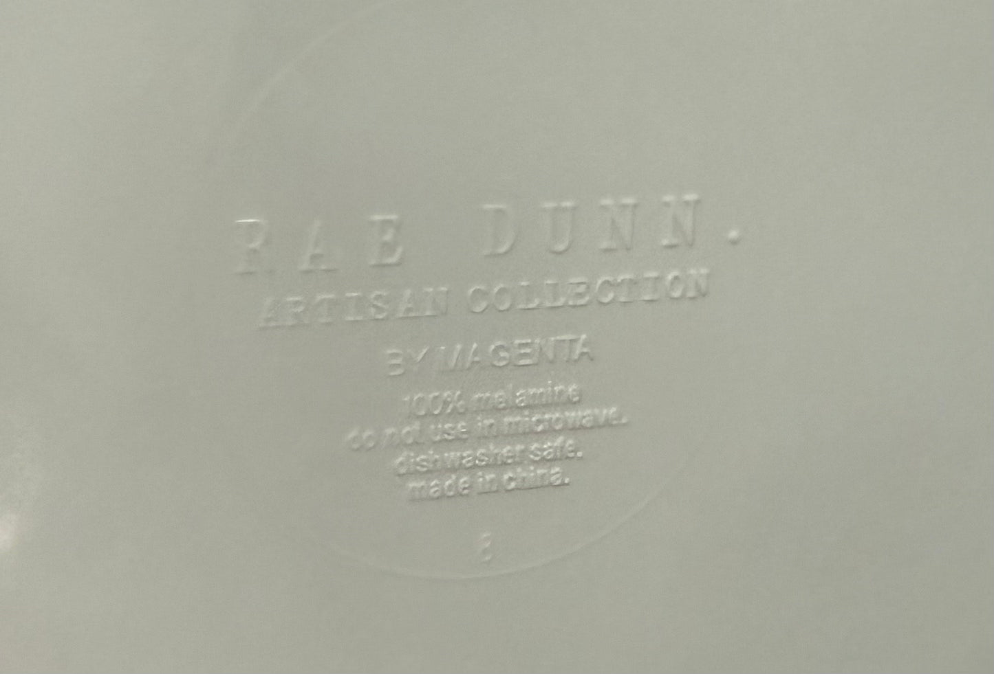 Rae Dunn white melamine 4-piece gently used dinner bowl set YUM
