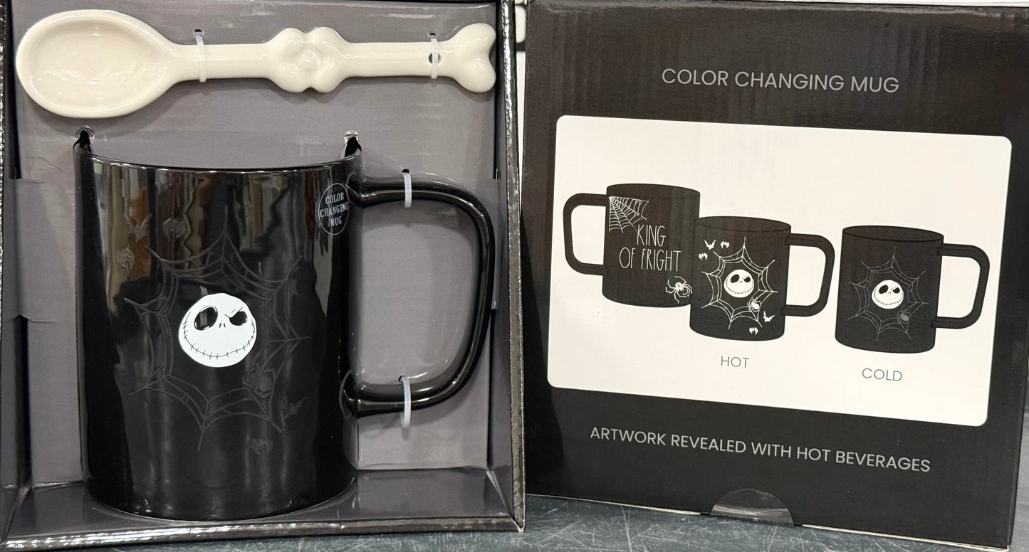 New Rae Dunn x Nightmare before Christmas ceramic Halloween color changing coffee mug