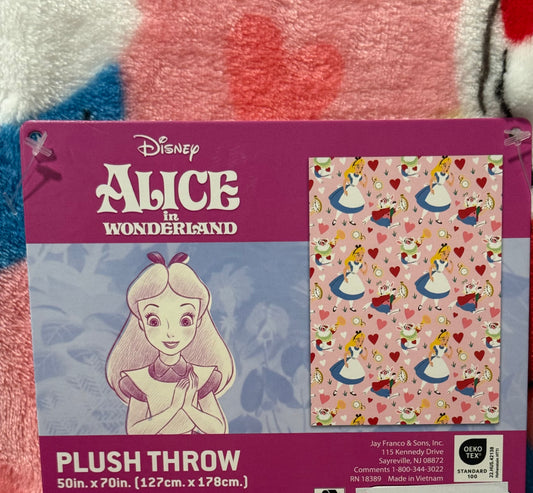 New Alice in Wonderland pink throw blanket bedding 50x70