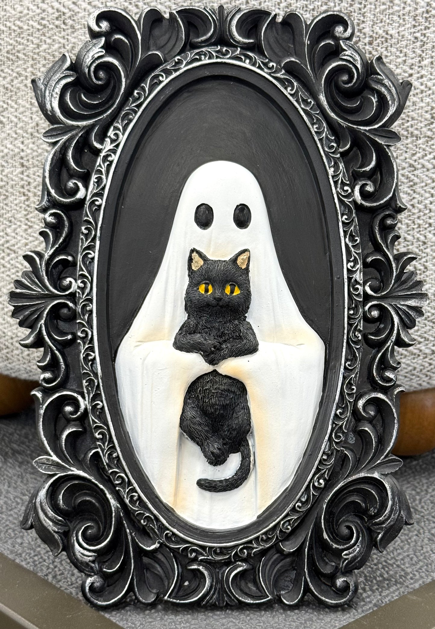 New Halloween ghost and cat picture decor piece 8x6