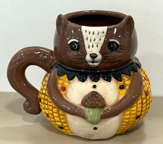 New Joanna Parker ceramic squirrel coffee mug fall decor