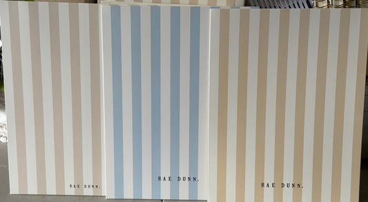 New Rae Dunn stationary-9 pack file folders striped set. 3 colors