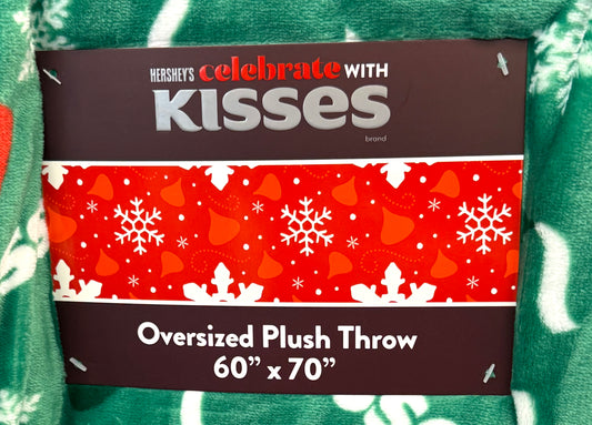 New Hershey’s green kisses oversized Christmas throw blanket 60x70
