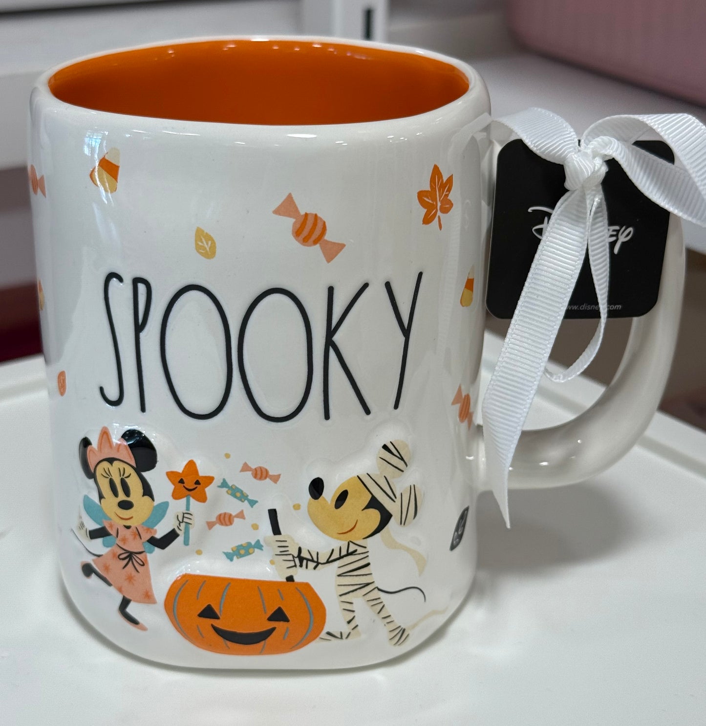 New Rae Dunn x Disney’s Mickey Mouse ceramic Halloween coffee mug SPOOKY