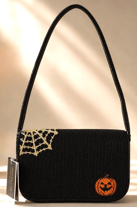 New beaded Made in India Halloween weiner dog dachshund purse bag handbag 8x5