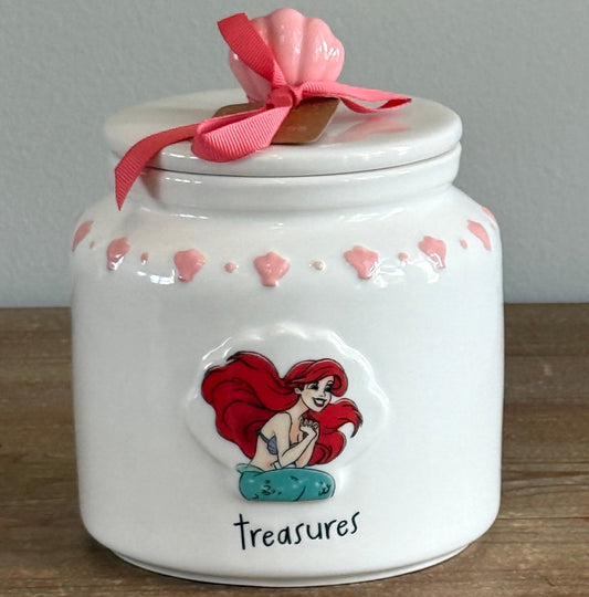 New Rae Dunn x Disney’s The Little Mermaid ceramic storage canister TREASURES