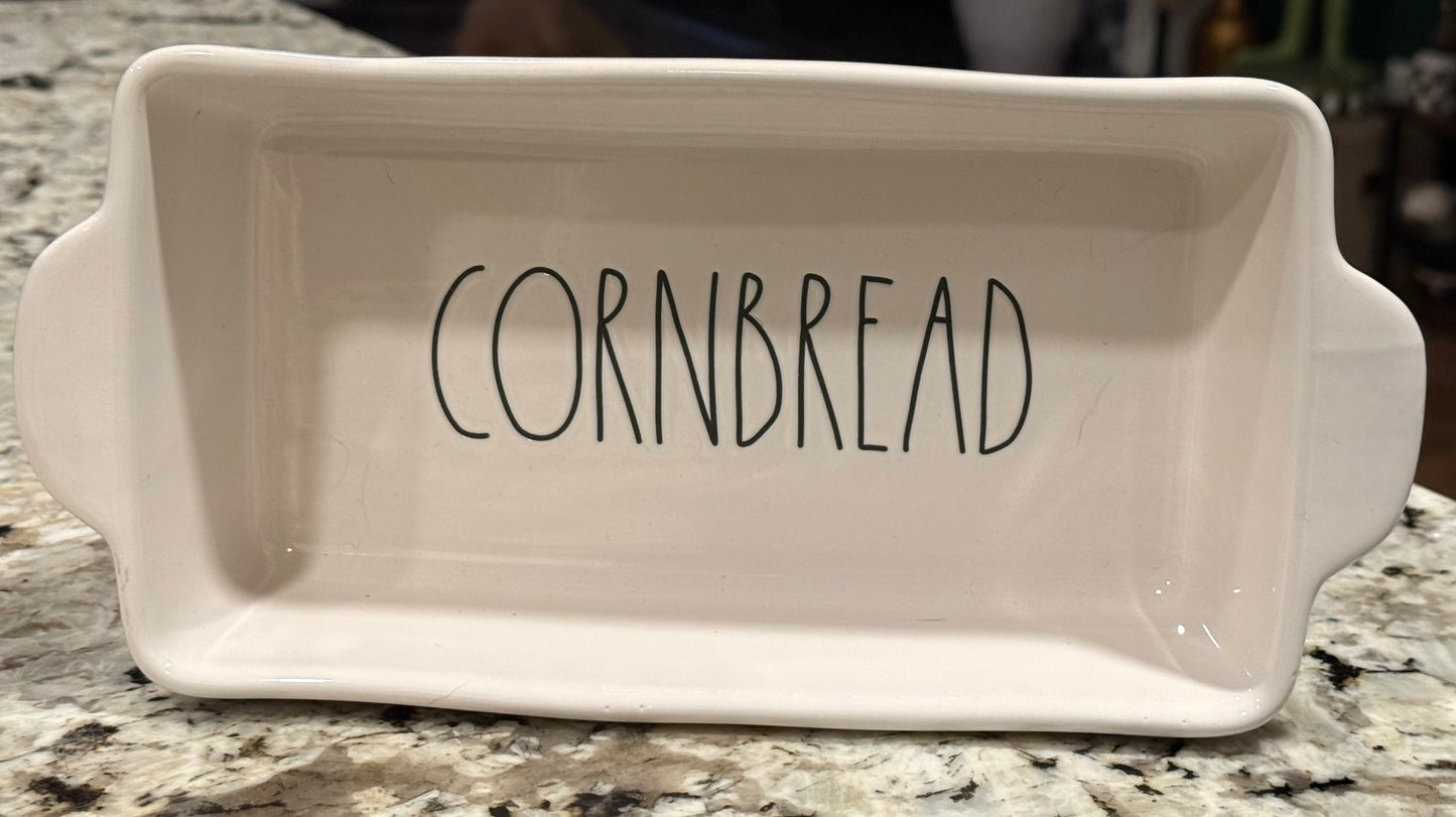 New Rae Dunn white ceramic CORNBREAD baking pan