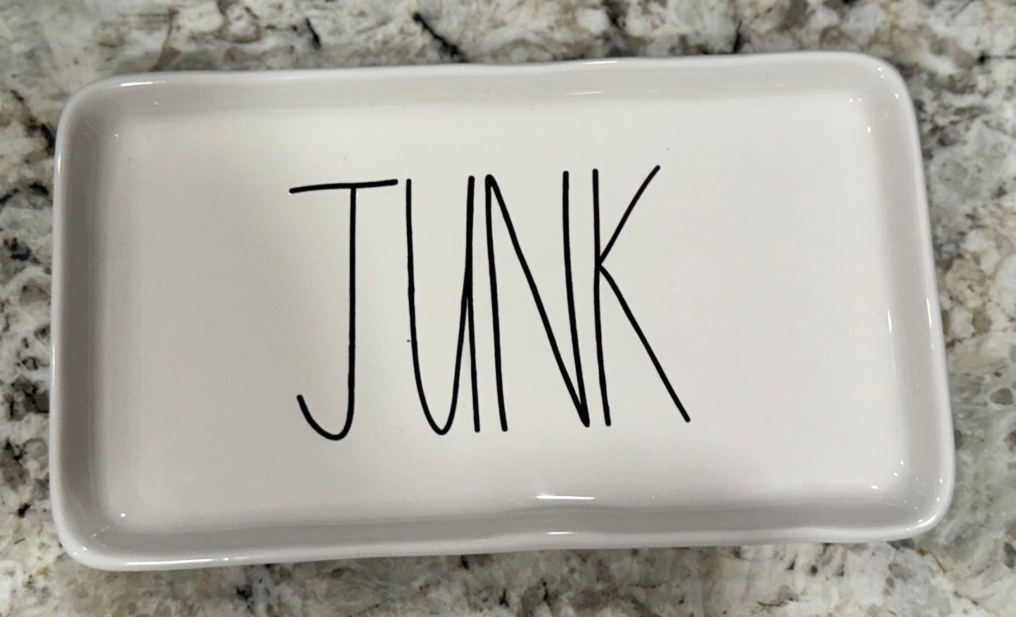 Rae Dunn white ceramic 8x5 tray JUNK