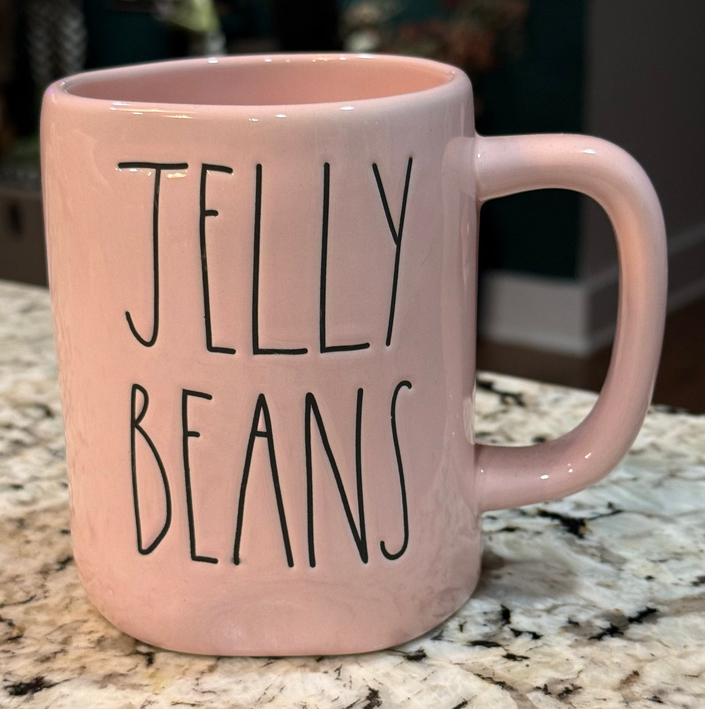 New Rae Dunn pink ceramic Easter coffee mug JELLY BEANS