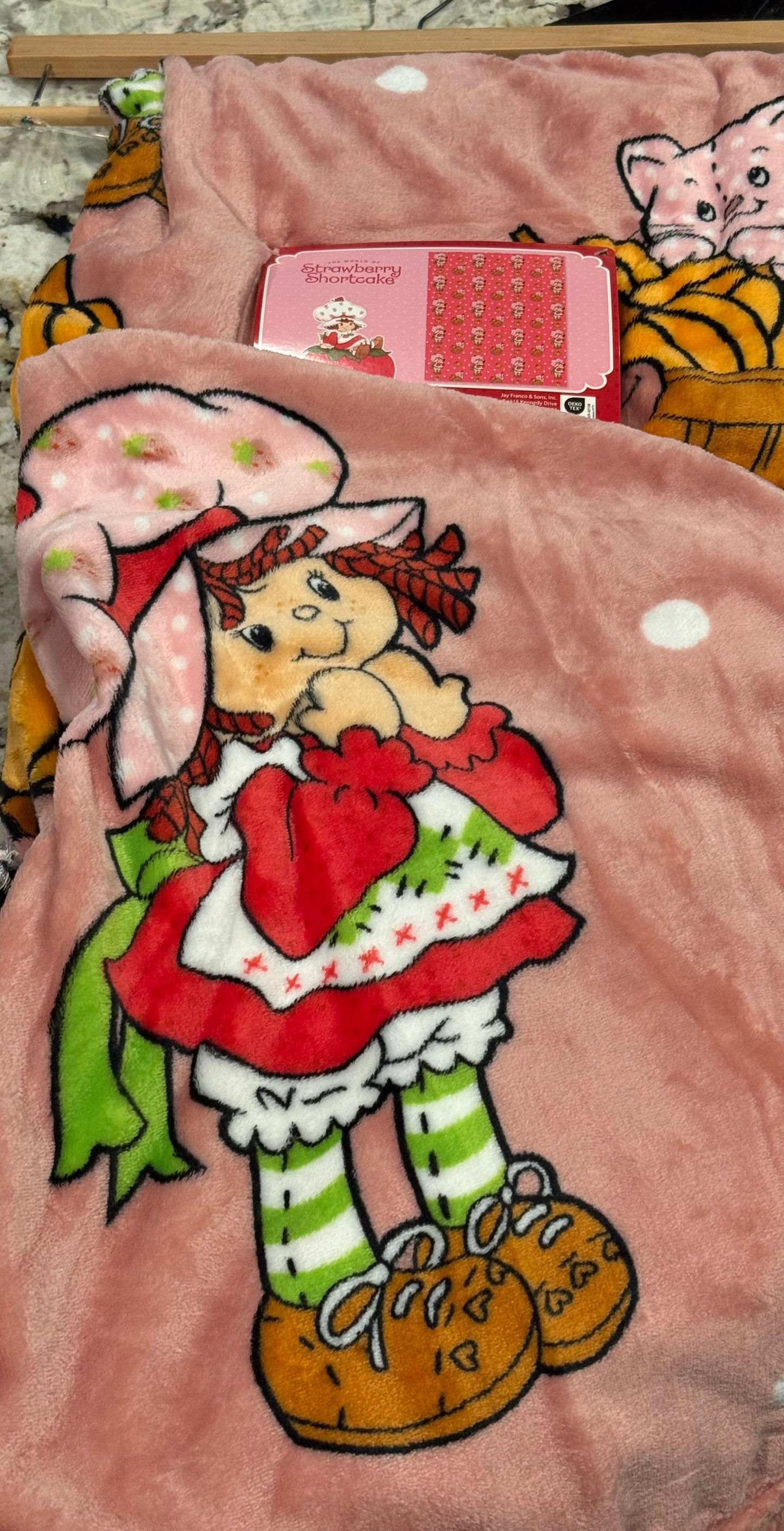 New Strawberry Shortcake pink fall 50x70 football throw blanket
