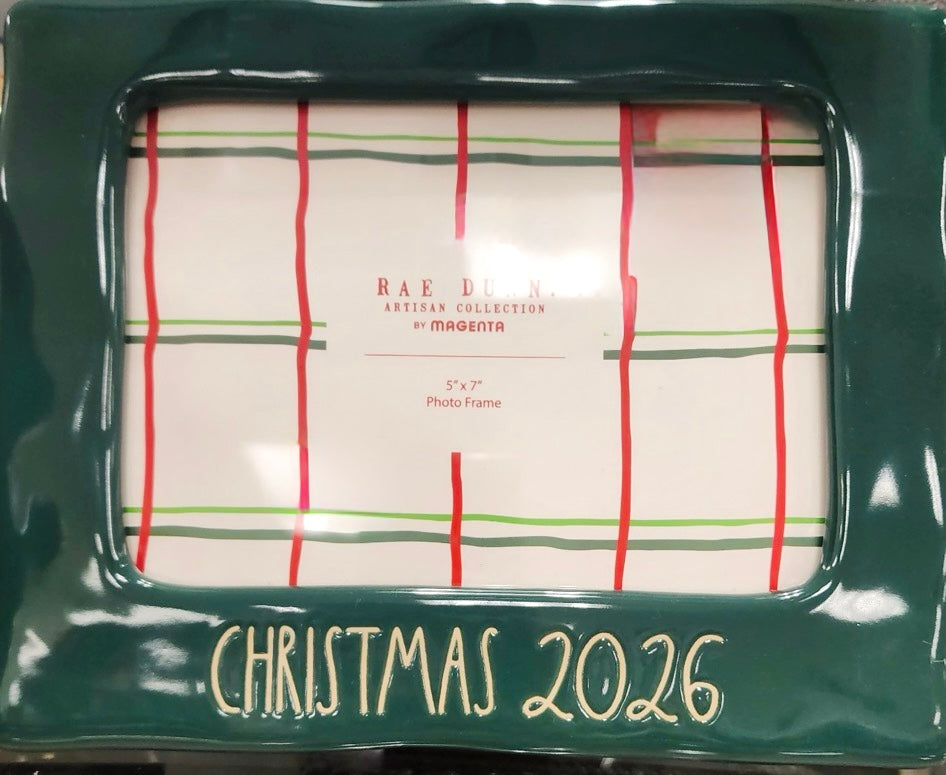 New Rae Dunn green ceramic 5x7 picture photo frame CHRISTMAS 2026 - ARTISAN