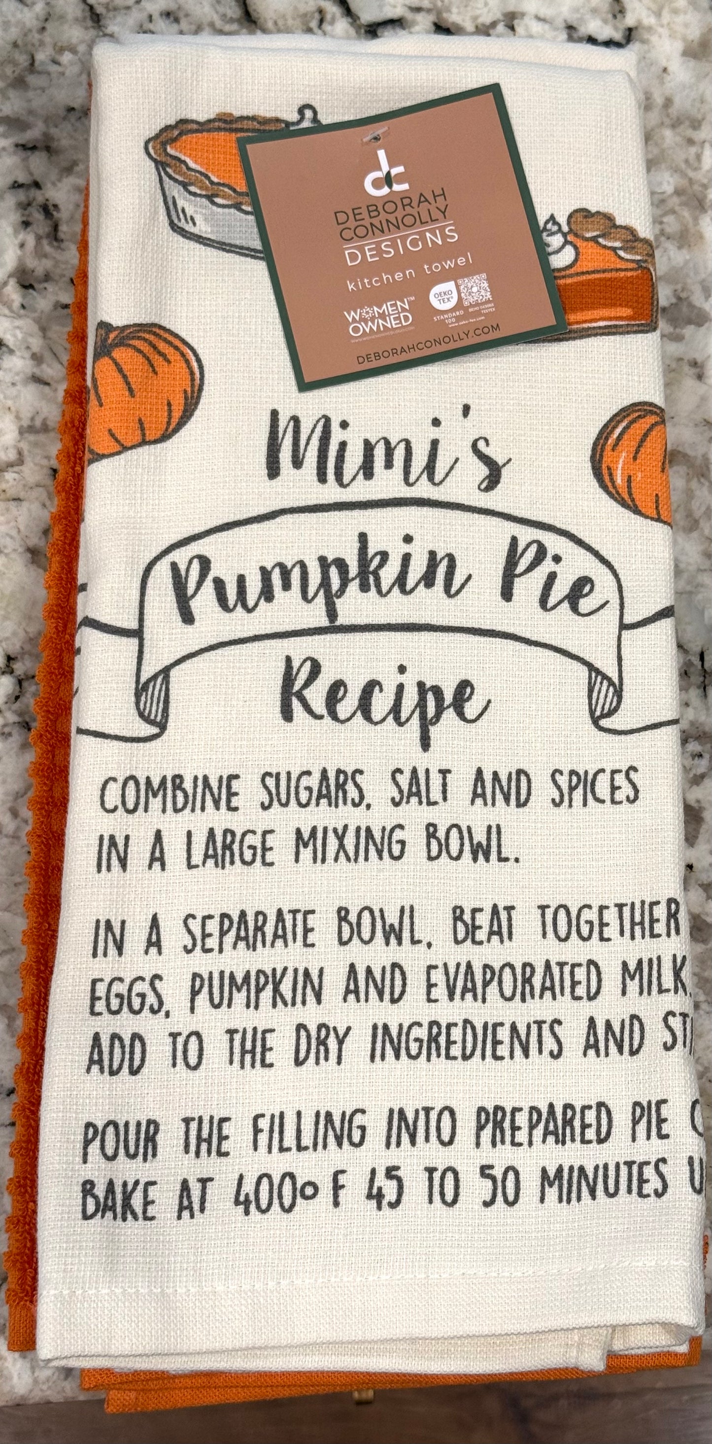 New 3-piece Fall Kitchen towel set MIMI pumpkin recipe
