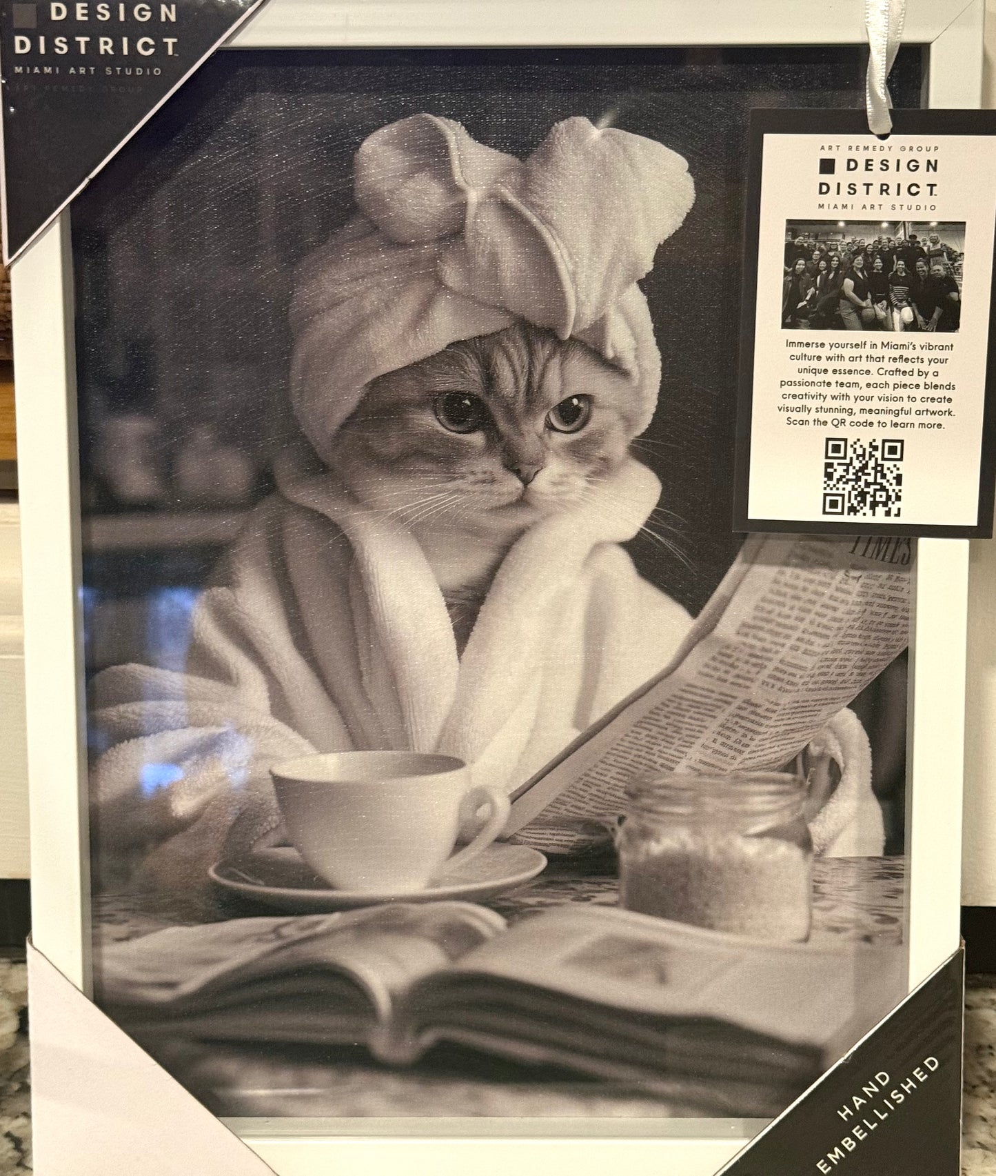 New Design District relaxing cat mom spa day photo decor 11x14