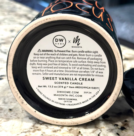 New Rae Dunn black iridescent witches legs candle HOCUS POCUS