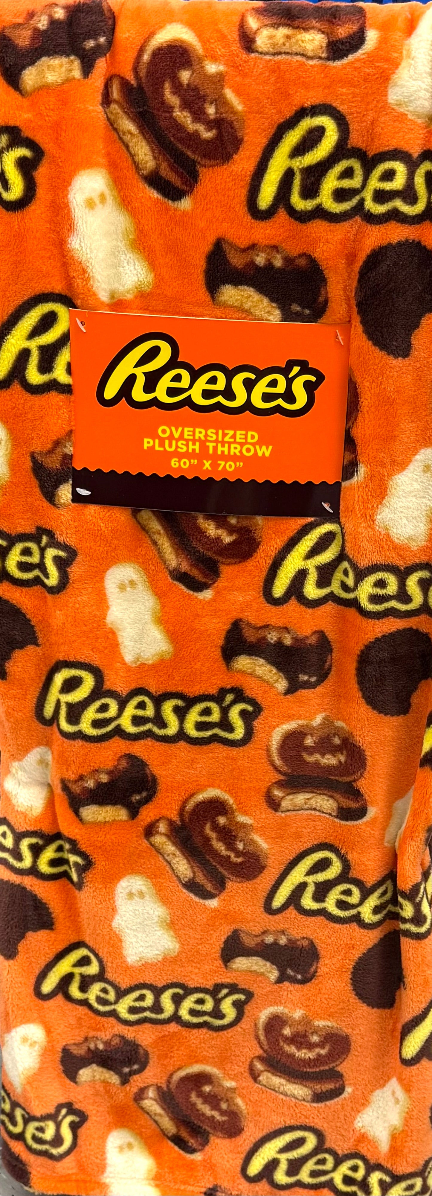 New Orange Reese Cup pumpkin ghost oversized Halloween throw blanket 60x70