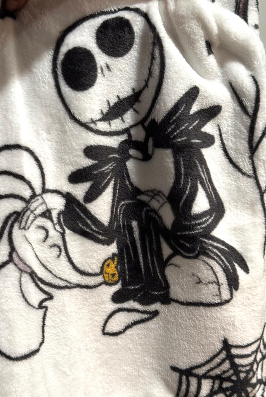 New Nightmare before Christmas white 50x70 Jack & Sally throw blanket