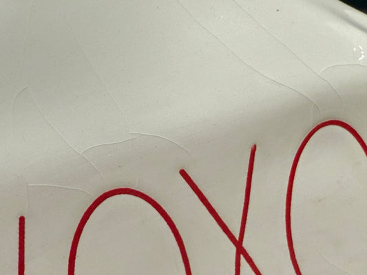 Rae Dunn white Valentine’s ceramic 2-piece cupcake & potion bottle set***read!