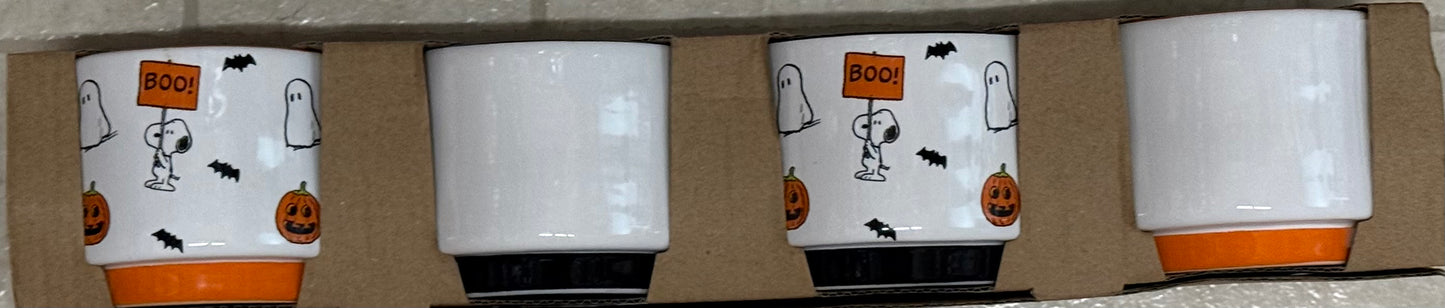 New Rae Dunn x Peanuts Snoopy ceramic Halloween 4-piece ramekin set