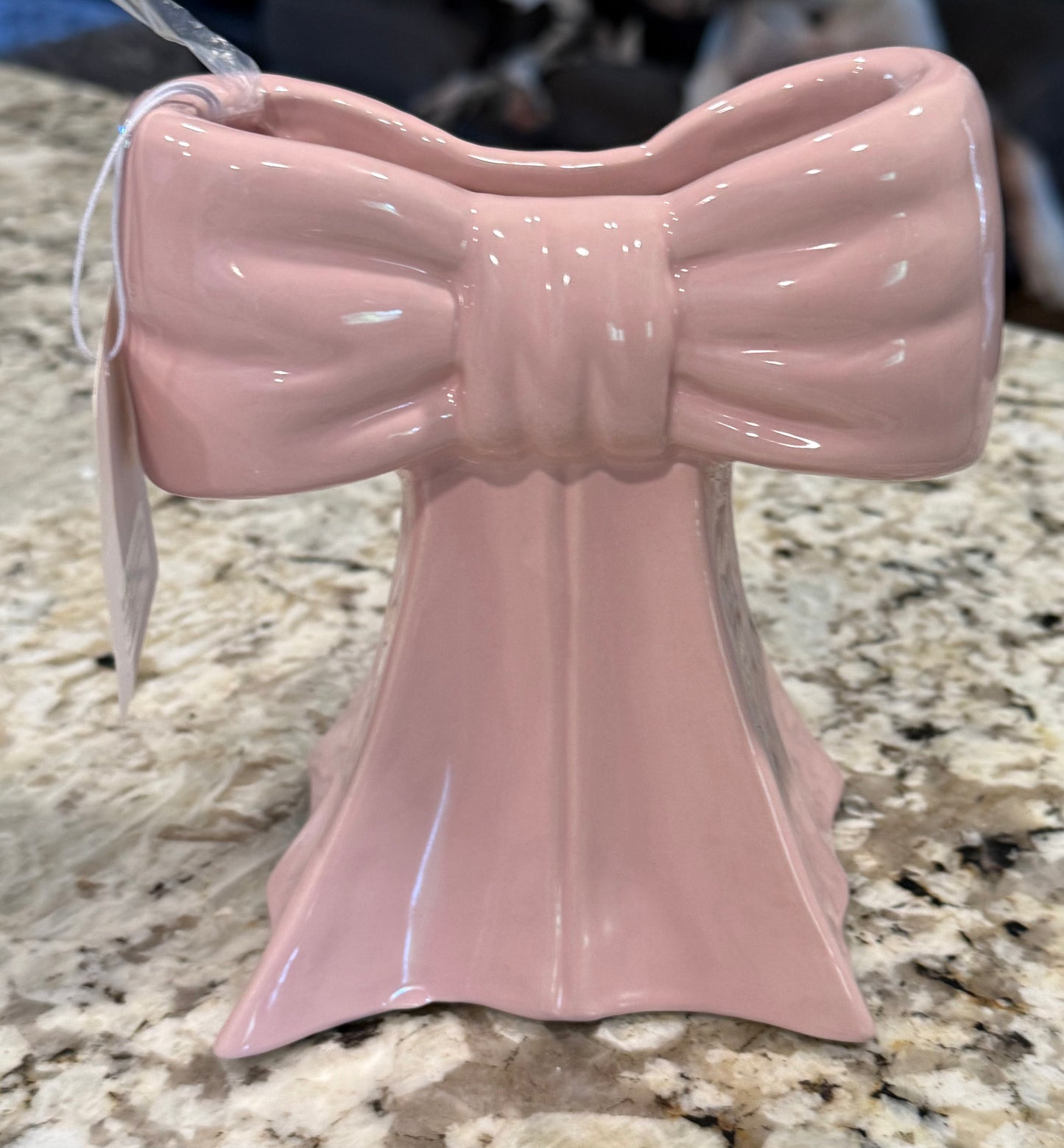 New 6” pink coquette bow vase, book end