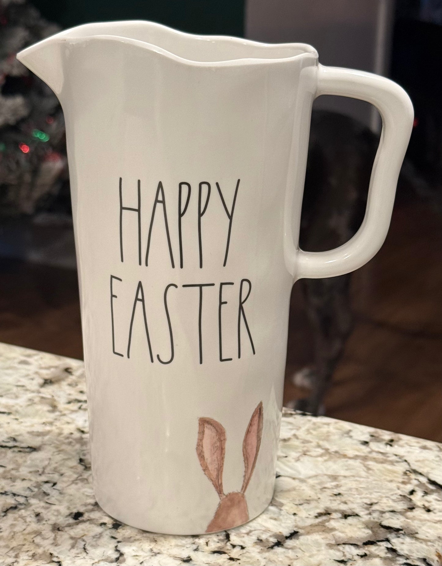 New Rae Dunn white melamine Easter decor Bunny pitcher HAPPY EASTER