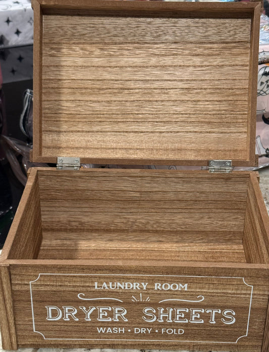 New wood hinge close DRYER Sheet laundry π§Ί room storage