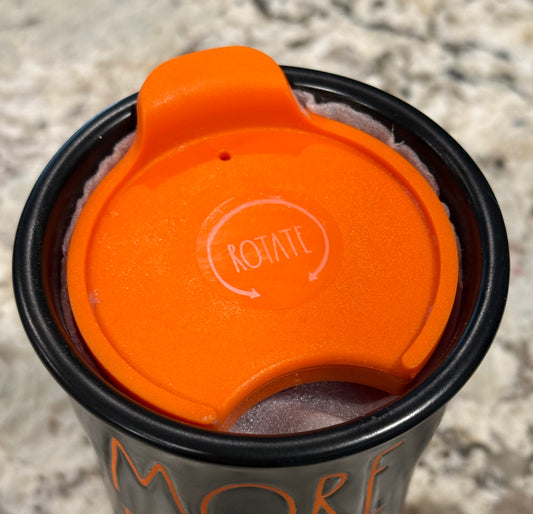 New Rae Dunn black ceramic Halloween travel coffee mug MORE BOOS PLEASE