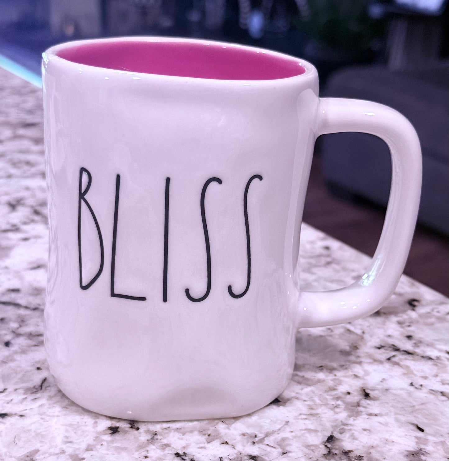 Rae Dunn white ceramic coffee mug BLISS