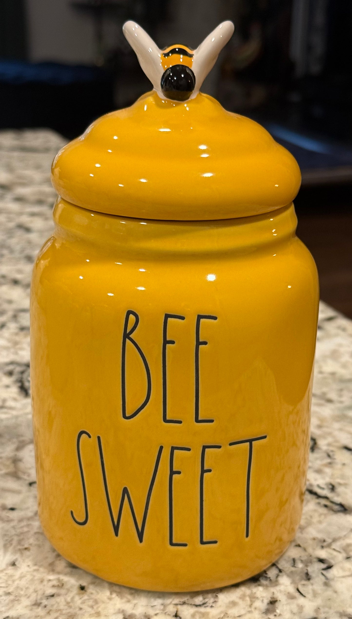 New Rae Dunn yellow ceramic BEE 🐝 SWEET canister