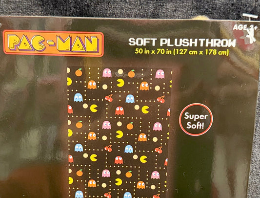 New black plush throw blanket 50x70 PAC-MAN