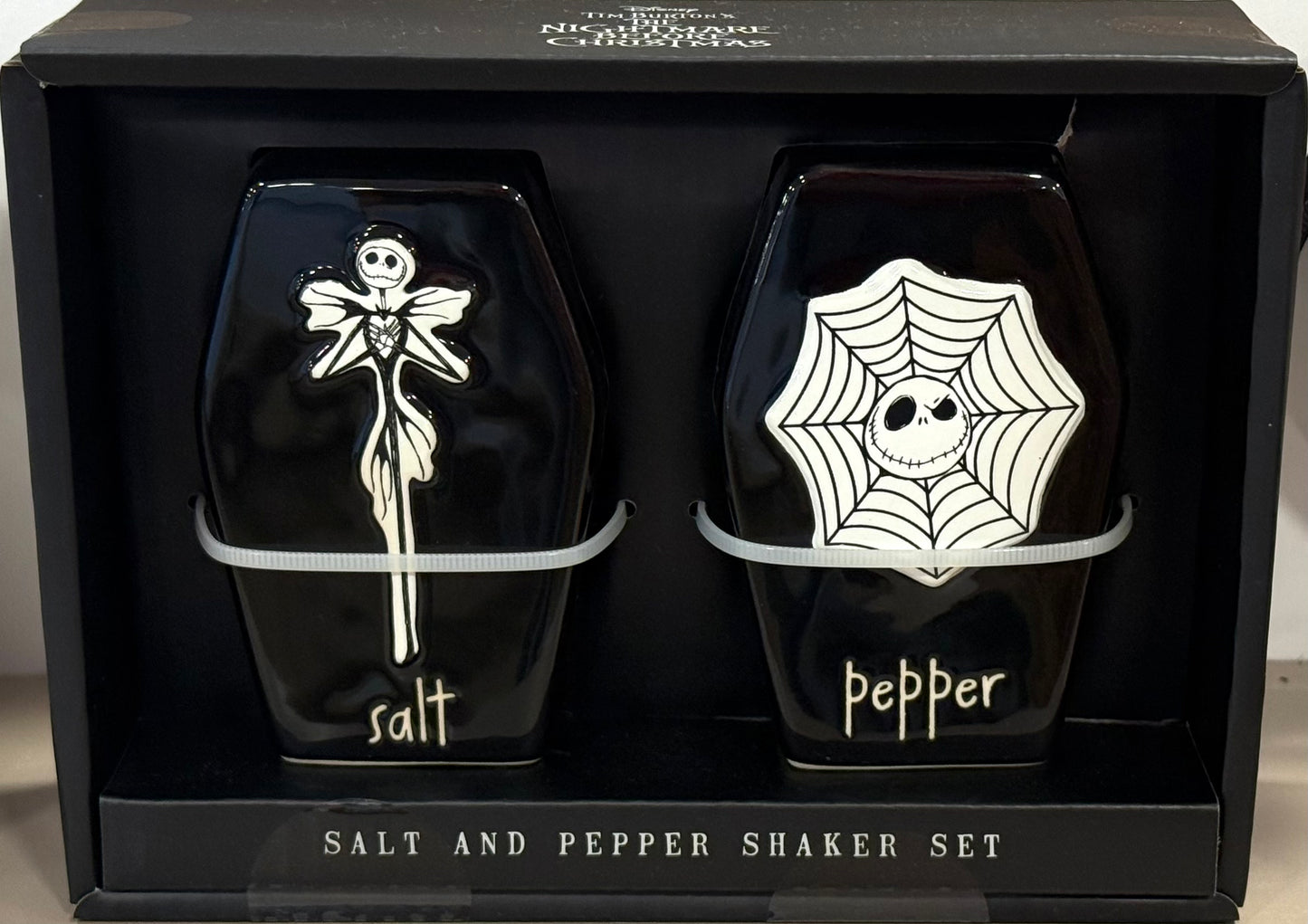 New Rae Dunn x Nightmare before Christmas ceramic Halloween salt & pepper shaker set