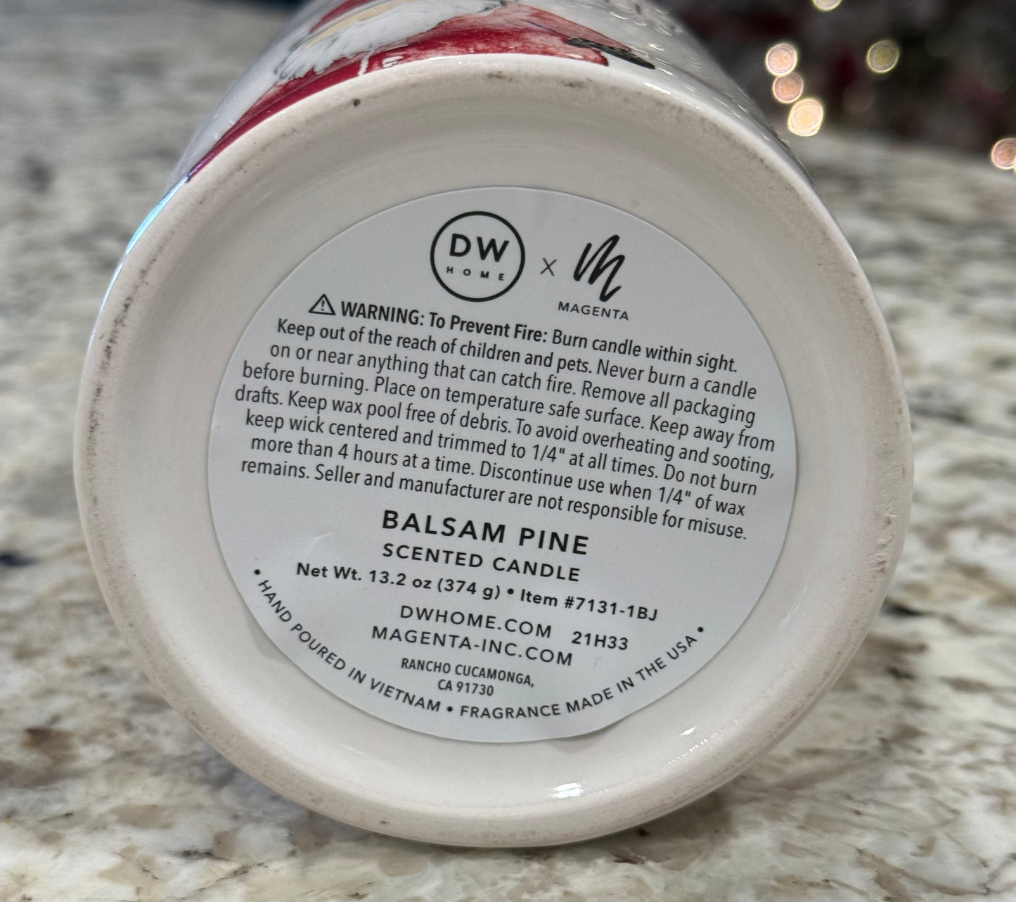 New Rae Dunn white ceramic Christmas candle BE JOLLY 13.2 oz