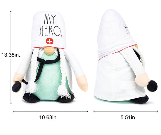 New Rae Dunn Female plush Nurse Gnome MY HERO