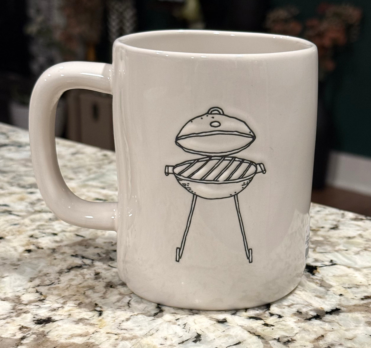 New Rae Dunn white ceramic coffee mug GRILL MASTER